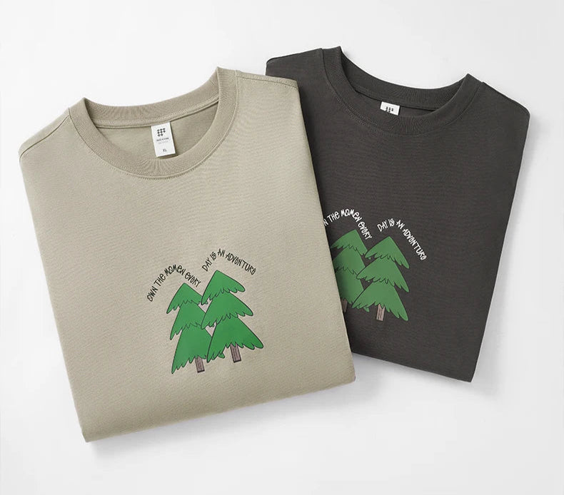 Men's Oversized Puff Print Cotton T-Shirt – Heavyweight, Pure Comfort