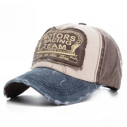 2025 High Quality Washed Cotton Damage Baseball Cap Motor Snapback Hat Hip Hop Dad Hats For Men Women Grinding Multicolor Bone