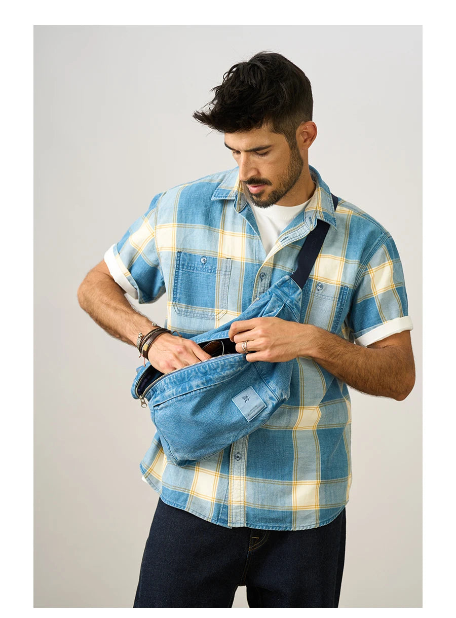 Denim Route: Vintage Washed Crossbody Sling Bag