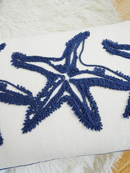 Coastal Stitch: Starfish Embroidered Pillow Cover