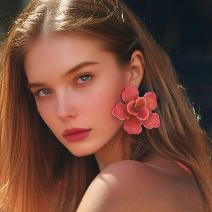 Tropic Bloom: Statement Floral Drop Earrings for Summer