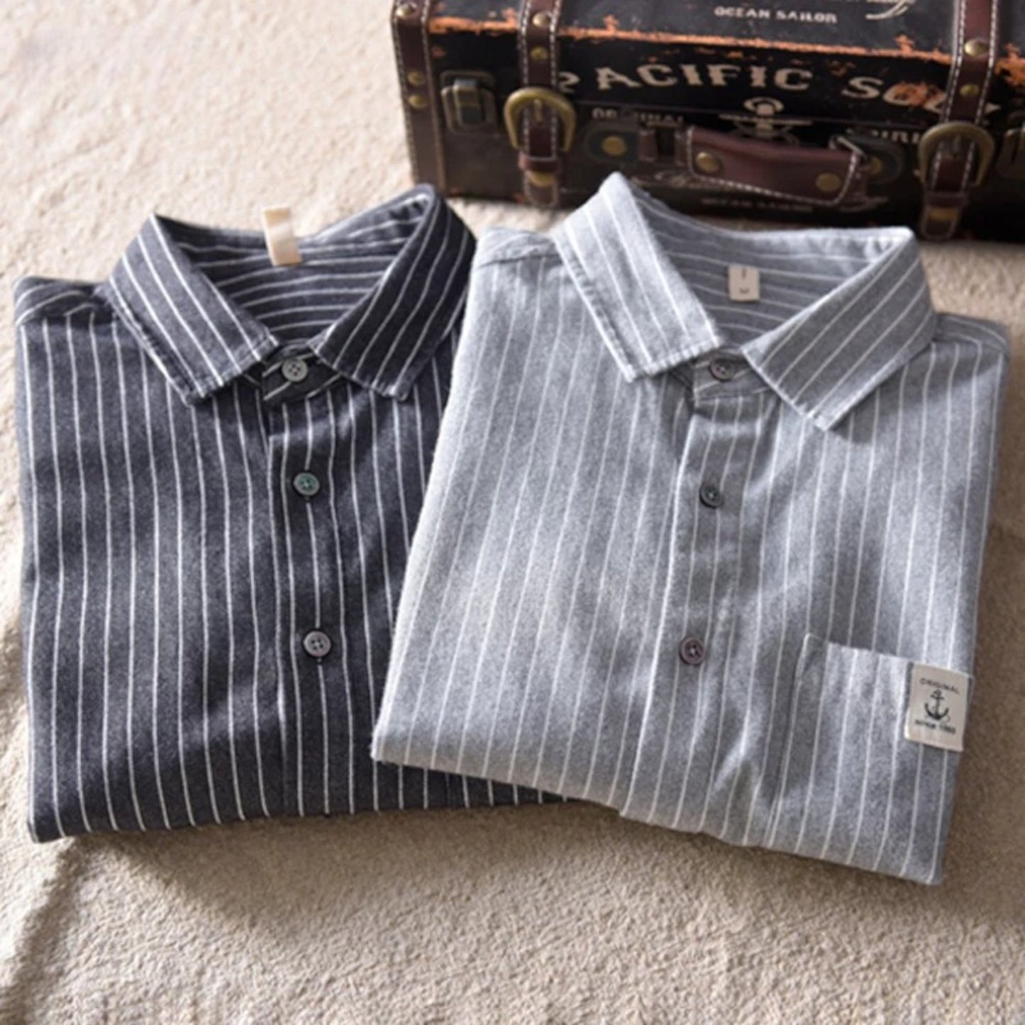Men's Striped Cotton Shirt – Business Casual with Everyday Comfort