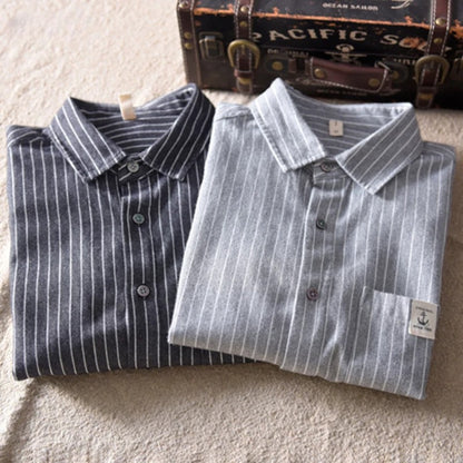 Men's Striped Cotton Shirt – Business Casual with Everyday Comfort