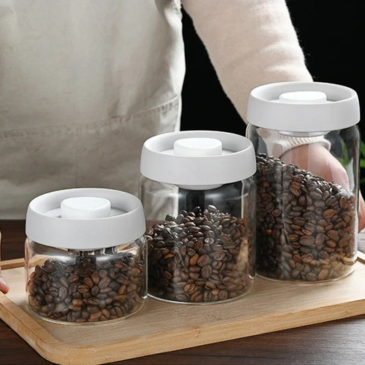 Press-Type Coffee Vacuum Storage Jar