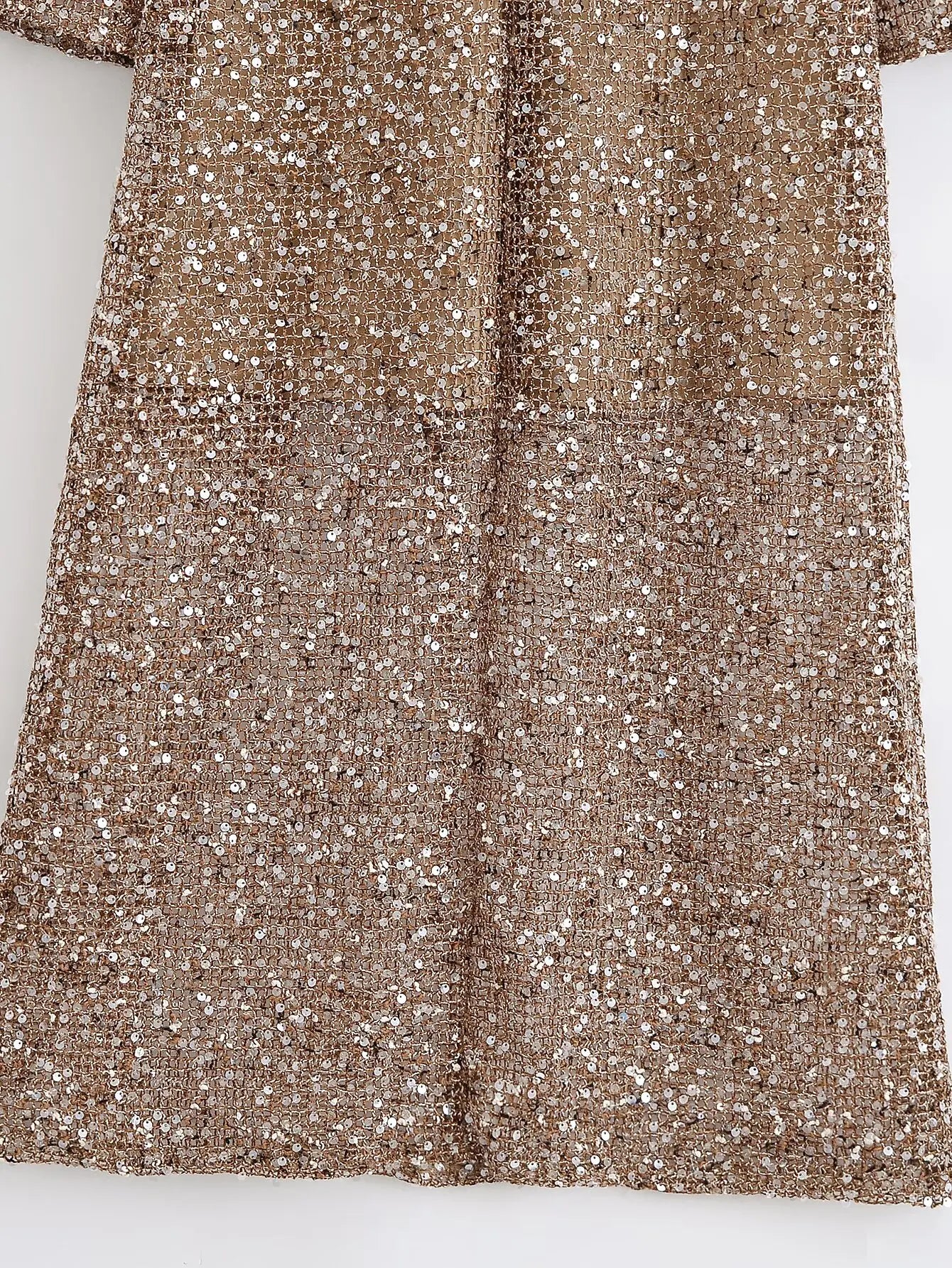 Women's Sequin-Embellished V-Neck Midi Dress – Lightweight Elegance for Summer