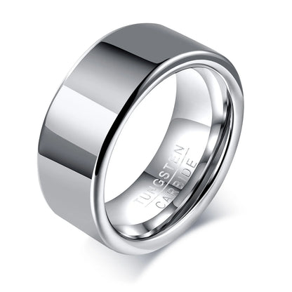 Vnox Signature: 8mm Tungsten Wedding Band for Men – Classic Plain & Anti-Scratch Design