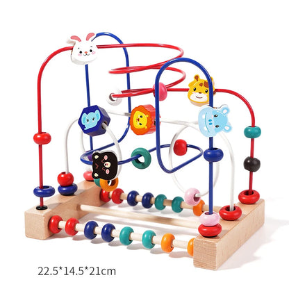 Bead Maze Orchard: Wooden Counting & Shapes Roller-Coaster (18m–4Y)