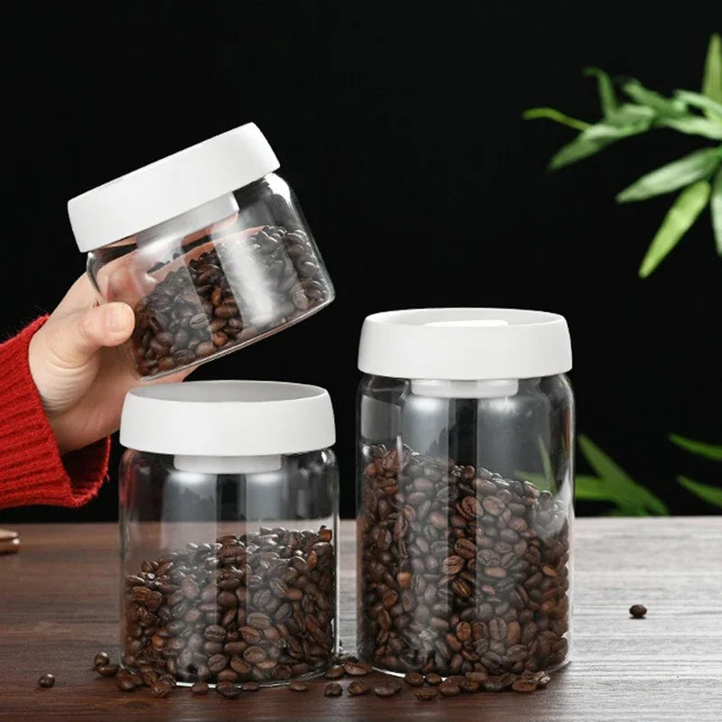 Press-Type Coffee Vacuum Storage Jar