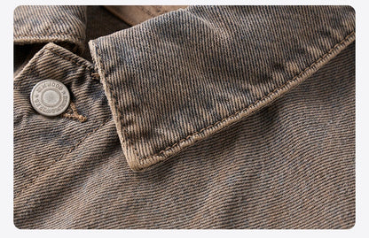 Men's Oversized Vintage Denim Jacket – 12.5oz Cotton for Cool-Season Style