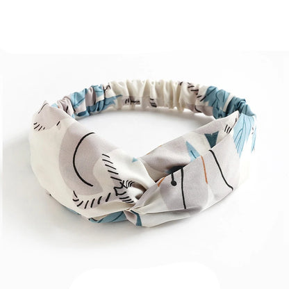 Boho Crown: Vintage Cross Turban Headband with Rhinestone Detail