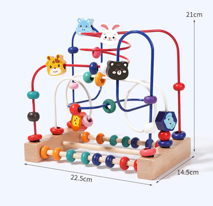 Bead Maze Orchard: Wooden Counting & Shapes Roller-Coaster (18m–4Y)