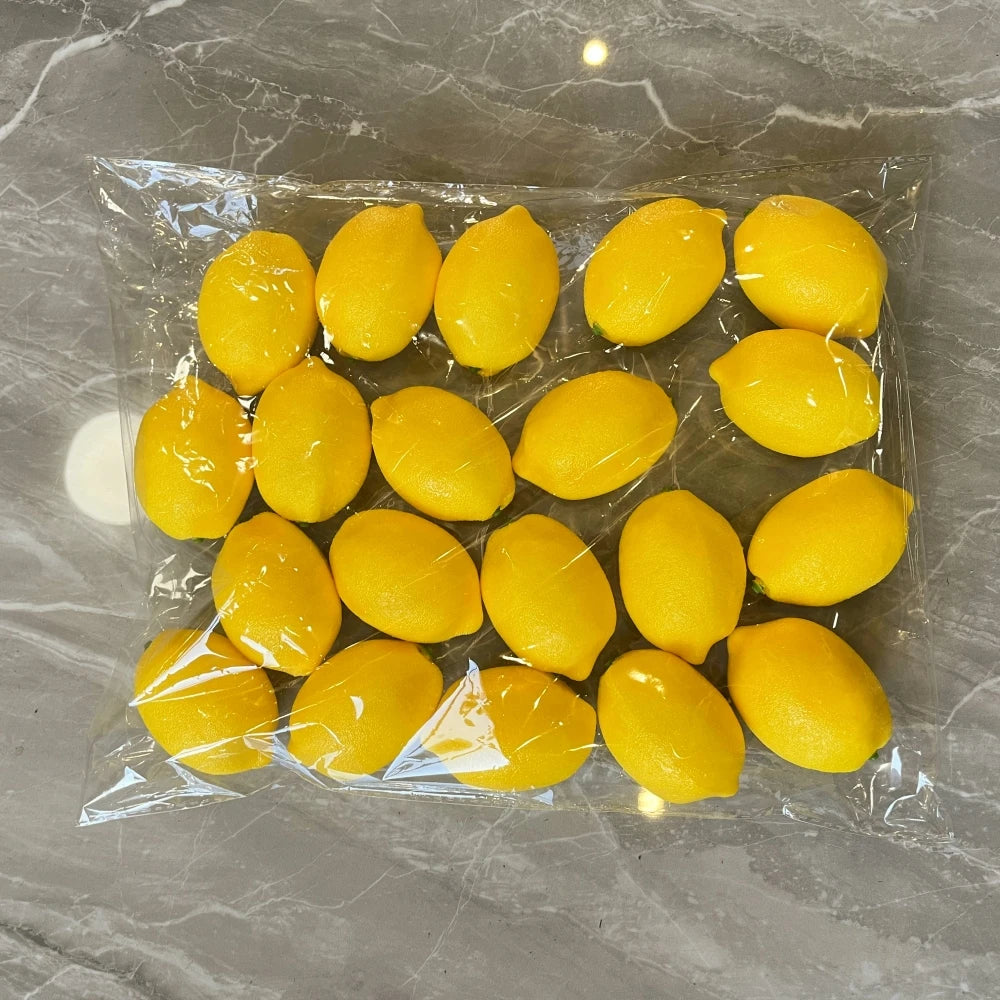 20pcs, Artificial Lemon 3inch, Simulation Lemon Artificial Yellow Lemon Fake Lemon, Simulation Fruit Home Decoration