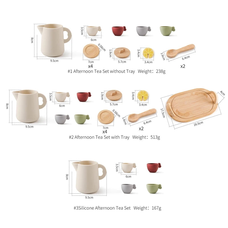 Little Tea Atelier: Montessori Wooden Tea Set with BPA-Free Silicone (Ages 3–6)