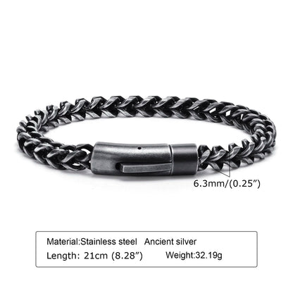 Twin Forge: Vintage Double-Layer Steel Bracelet for Men