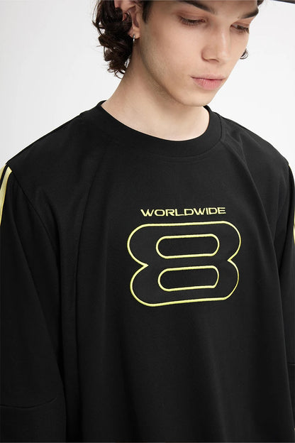 Men's Paneled Embroidered Tech T-Shirt – Built for Movement, Styled for the Street