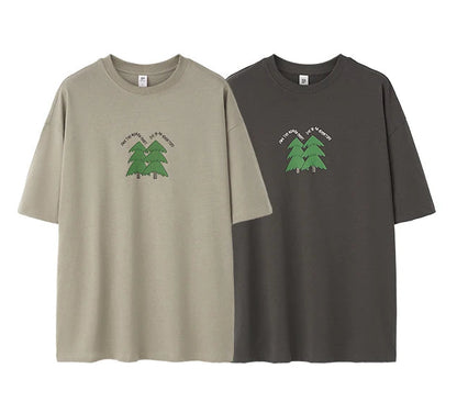 Men's Oversized Puff Print Cotton T-Shirt – Heavyweight, Pure Comfort