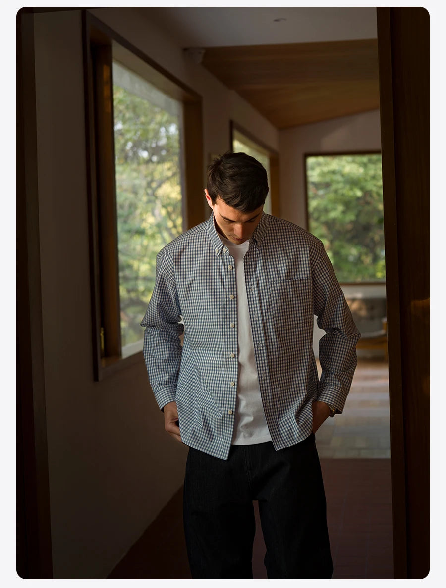 Men's Oversized Plaid Cotton Shirt – Soft Finish, Everyday Edge