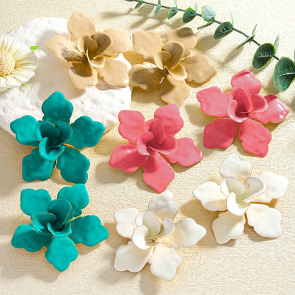 Tropic Bloom: Statement Floral Drop Earrings for Summer