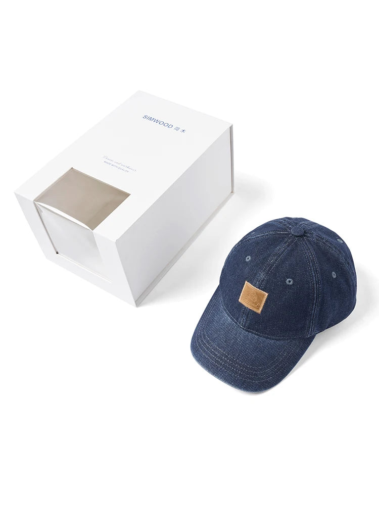 Indigo Curve: Vintage Denim Baseball Cap