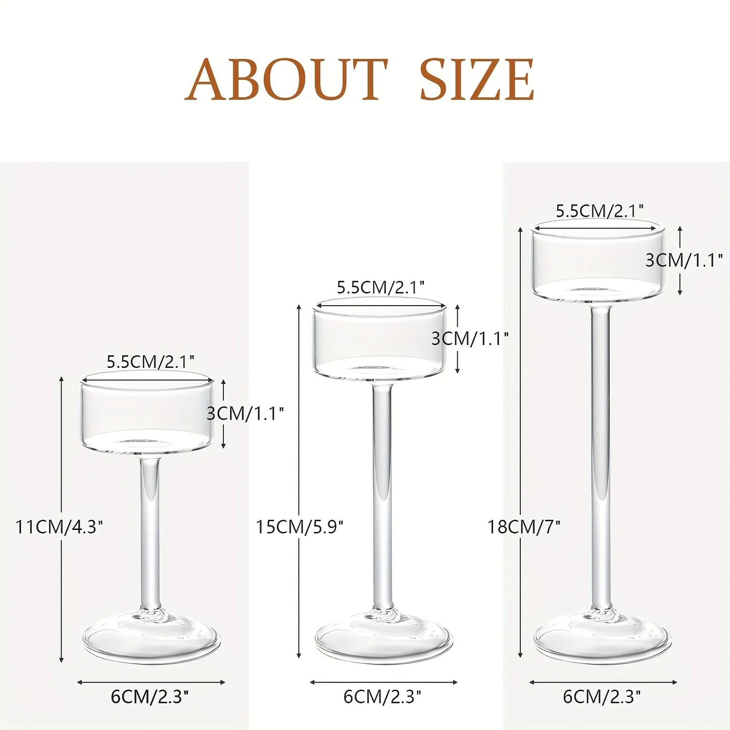 Lumière: Tall Glass Candle Stand Set