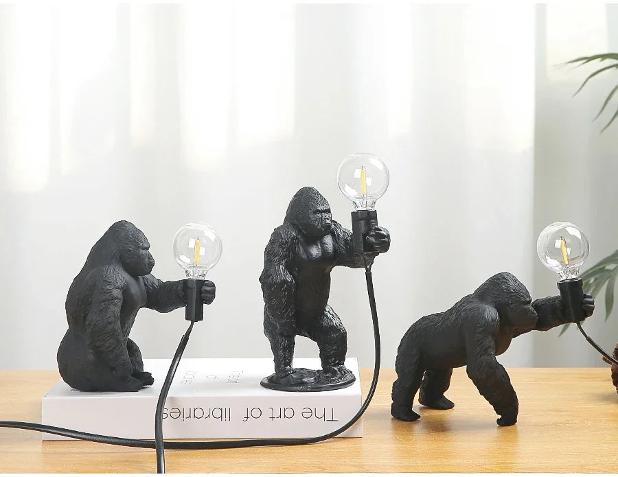 Urban Primal: Gorilla Resin Table Lamp