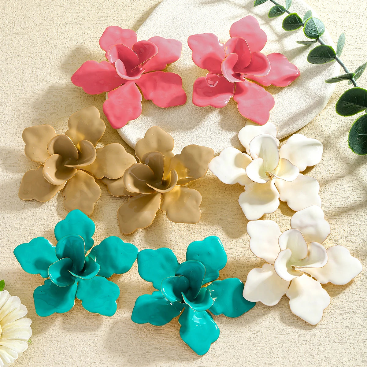Tropic Bloom: Statement Floral Drop Earrings for Summer