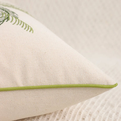 Island Thread: Embroidered Coconut Tree Pillow Cover