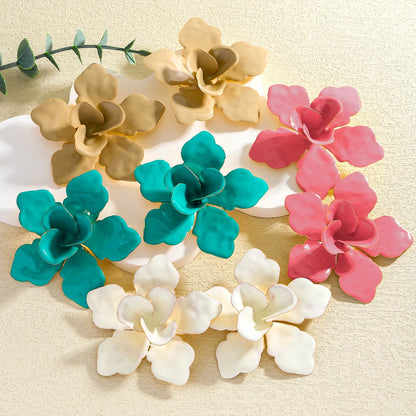 Tropic Bloom: Statement Floral Drop Earrings for Summer