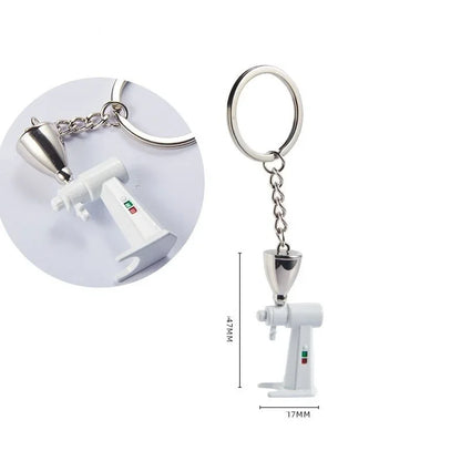 Coffee Supplies Keychain Mini Tamper Keychain Portable Fashionable Zinc Alloy Coffee Keychain Decoration Gift for Coffee Lovers