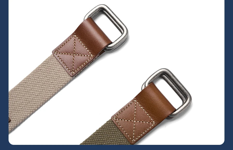 WeaveMark: Braided Canvas Belt with Leather Detail