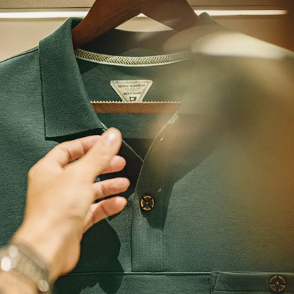 Men's Vintage Green Polo Shirt – Structured Style with Casual Ease