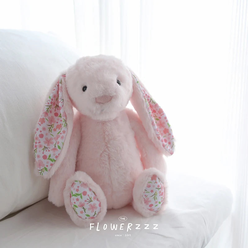 Bonnie Blossom Bunny: Floral-Eared Soft Plush Cushion