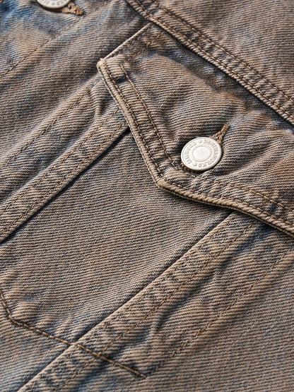 Men's Oversized Vintage Denim Jacket – 12.5oz Cotton for Cool-Season Style