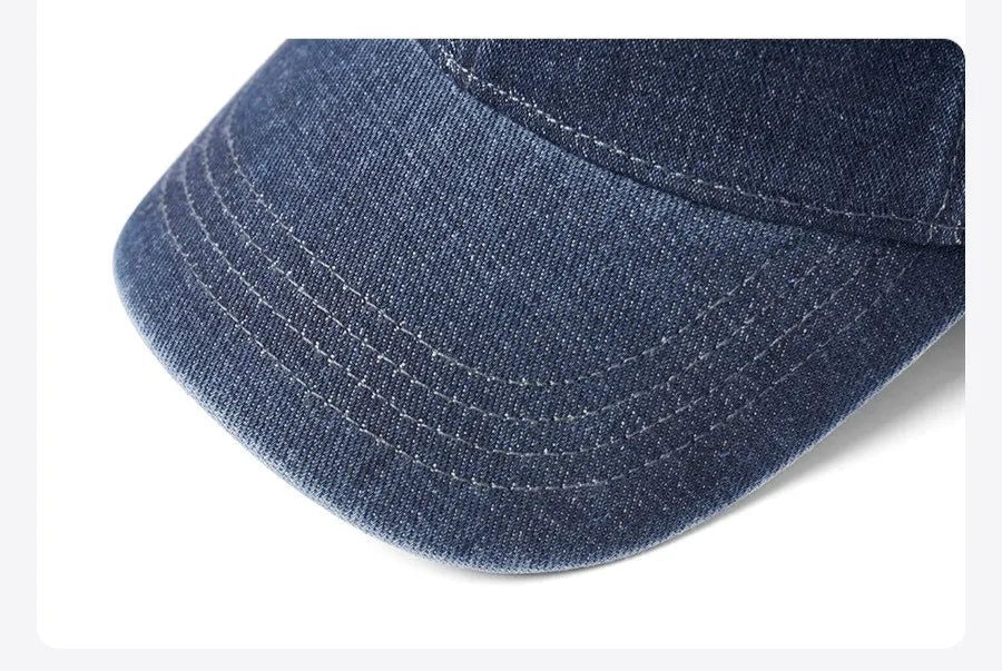 Indigo Curve: Vintage Denim Baseball Cap