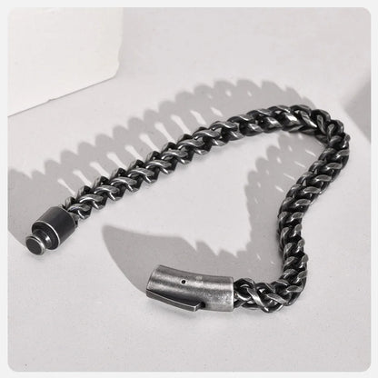 Twin Forge: Vintage Double-Layer Steel Bracelet for Men