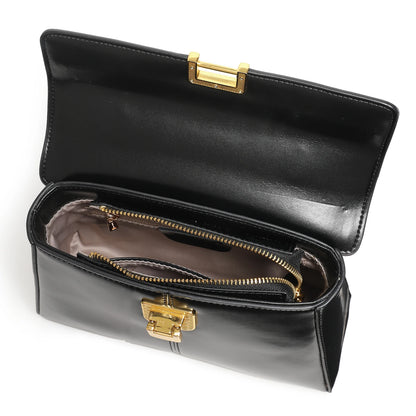 Velvet Frame: Luxury Genuine Leather Crossbody Bag with Scarf Accent
