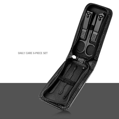 Steel Trim: Men’s 6-Piece Stainless-Steel Nail Clippers Set