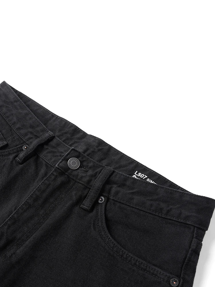 Men's Washed Vintage Straight Jeans – 13.8oz Softened Denim, Four-Season Fit