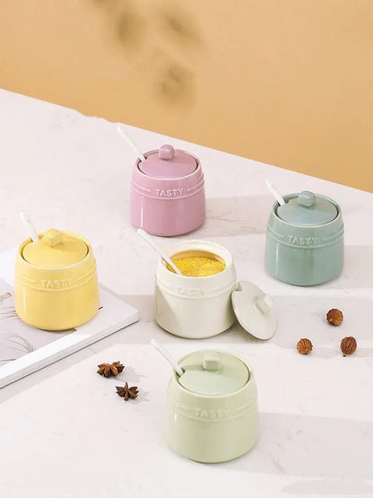 Rainbow Ceramic Spice Jar