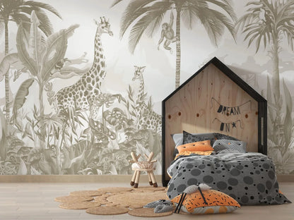 Kids Safari Jungle Animals Wallpaper