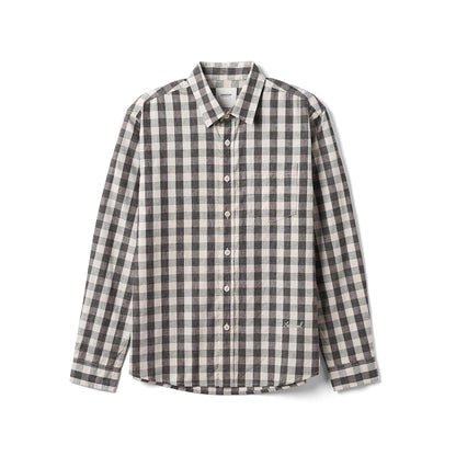 Men's Oversized Plaid Linen-Cotton Shirt – Lightweight Comfort With Classic Style