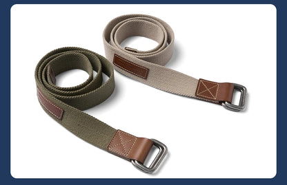 WeaveMark: Braided Canvas Belt with Leather Detail