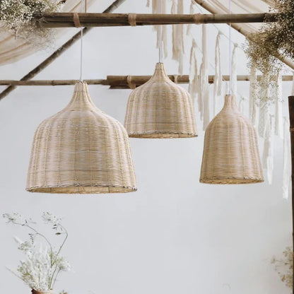 Glow Nest: Handwoven Rattan Pendant Lamp