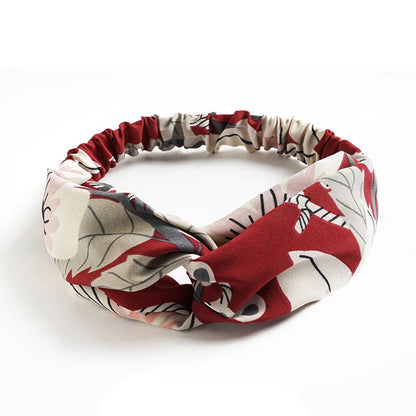 Boho Crown: Vintage Cross Turban Headband with Rhinestone Detail