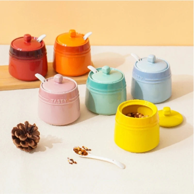 Rainbow Ceramic Spice Jar