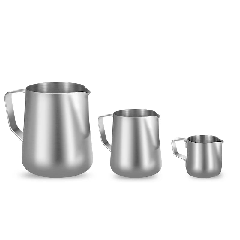 Milk Frother Jug Stainless Steel Container 100ML 350ML 600ML Frothing Pitcher Coffee Cups Latte Barista Espresso Maker Accessory