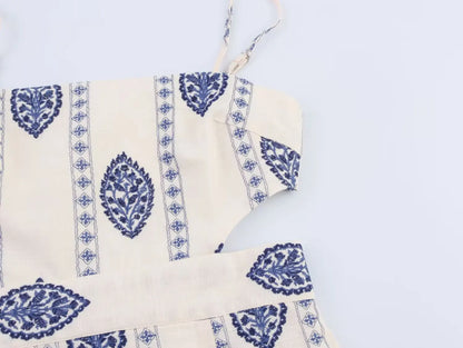 Women's Embroidered Hollow Midi Dress – Elegant Square Neck Style for Summer