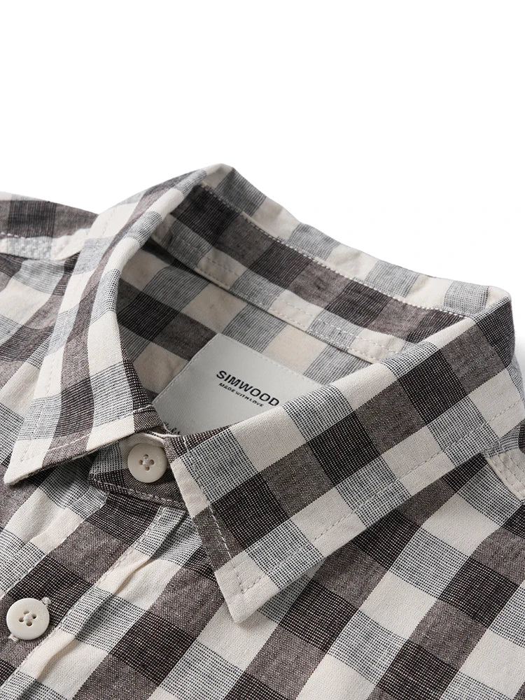 Men's Oversized Plaid Linen-Cotton Shirt – Lightweight Comfort With Classic Style