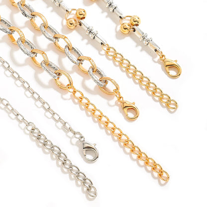 3-Piece Horn Glitter Pendant Necklace Set – Vintage-Inspired Layered Chains for Parties & Gifts