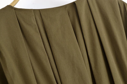 Women's V-Neck Lace-Up Midi Dress – Elegant, Backless & Summer-Ready